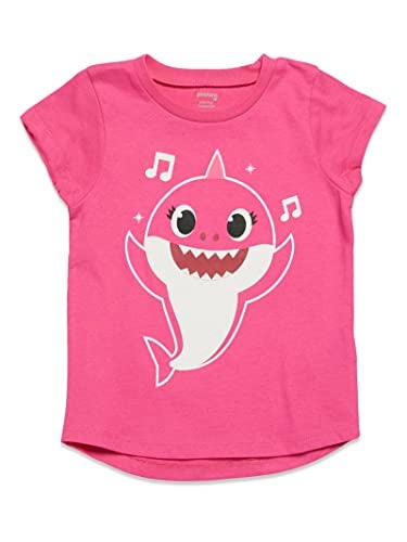 Pinkfong Baby Shark Infant Baby Girls 3 Pack T-Shirts Pink/Yellow/Blue 18 Months - Image 3