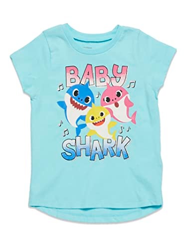 Pinkfong Baby Shark Infant Baby Girls 3 Pack T-Shirts Pink/Yellow/Blue 18 Months - Image 2