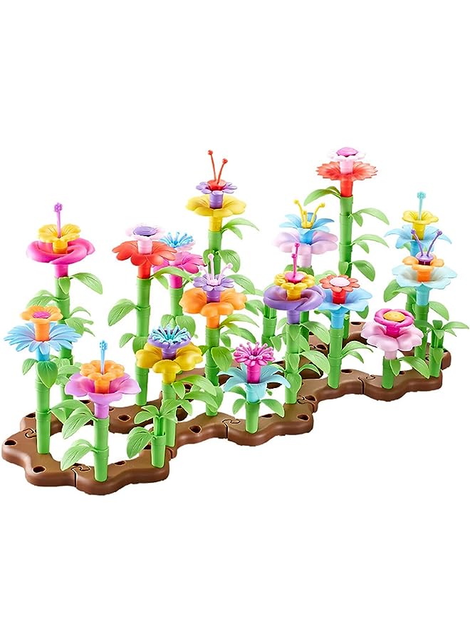 PROMASS Garden Building Toy Set for Kids Building Blocks Pretend Gardening Preschool Toddlers Educational Activity Playset, Build a Bouquet Floral Sets for Age 3+ Year Old Kids-104pcs - Image 1