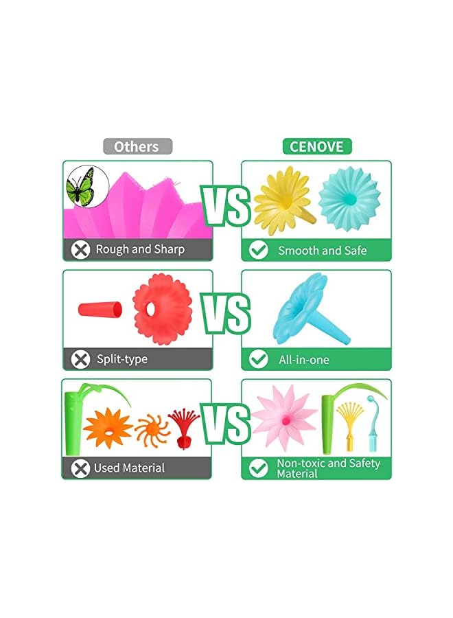 PROMASS Garden Building Toy Set for Kids Building Blocks Pretend Gardening Preschool Toddlers Educational Activity Playset, Build a Bouquet Floral Sets for Age 3+ Year Old Kids-104pcs - Image 3