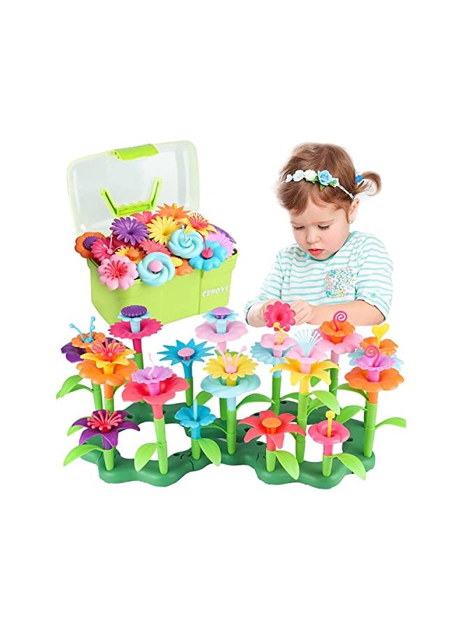 PROMASS Garden Building Toy Set for Kids Building Blocks Pretend Gardening Preschool Toddlers Educational Activity Playset, Build a Bouquet Floral Sets for Age 3+ Year Old Kids-104pcs - Image 5