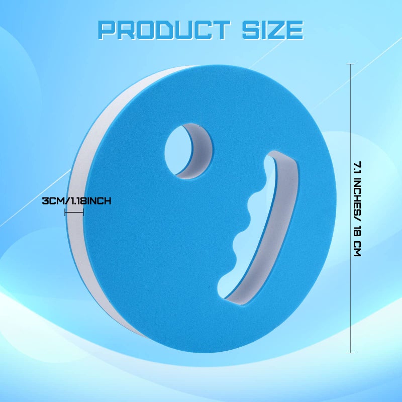 Hungdao 4 Pcs Water Exercise Discs Water Weights for Pool Exercise Set EVA Foam Aerobic Equipment for Adults Hand Held Pool Resistance for Swimming Beginners Arthritis(White and Blue) - Image 2