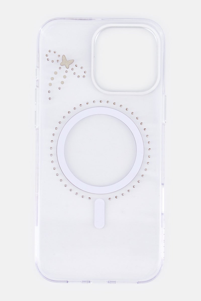 LEVELO iPhone 16 Pro Max Butterfly Magsafe Protective Case, Transparent - Image 3