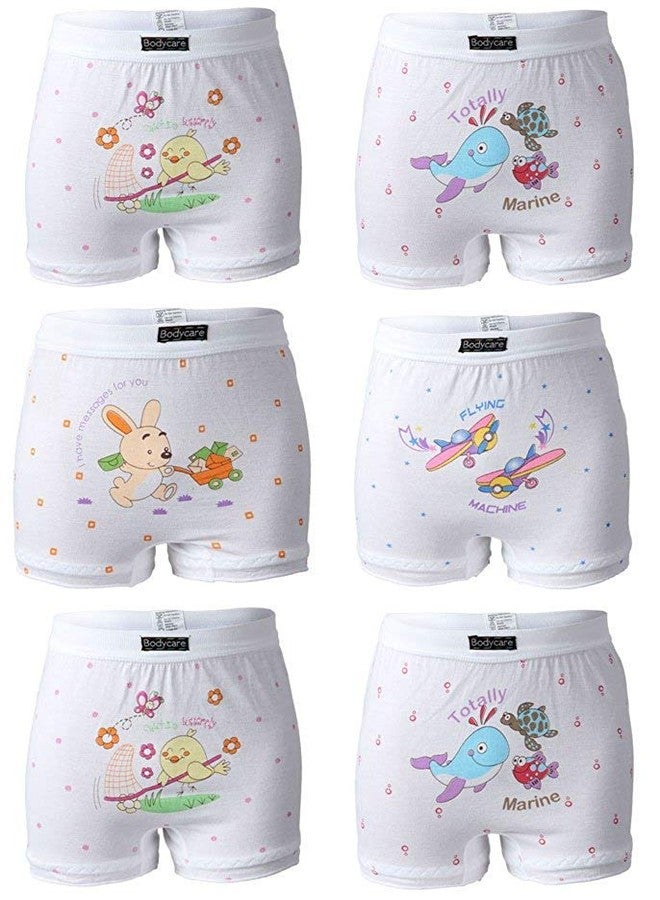 BODYCARE Girls Cotton Bloomers Multicolor Soft Comfortable | Skin Friendly | Innerwear | (Pack of 6) (Color & Print May Vary) 9-10 Y - Image 1