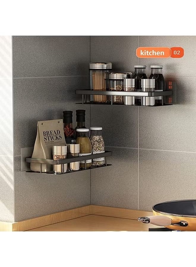 Beauenty 2-Piece No Drilling Stainless Steel Bathroom Shower Shelf Floating Shelves - Image 3