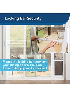 PetSafe Sliding Glass Pet Door Security Bar Easy To Install Lock Your Sliding Glass Pet Door Compatible Sliding Glass Pet Doors For Sliding Glass Doors Up To 72” Wide White  - Image 2