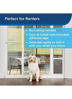 PetSafe Sliding Glass Pet Door Security Bar Easy To Install Lock Your Sliding Glass Pet Door Compatible Sliding Glass Pet Doors For Sliding Glass Doors Up To 72” Wide White  - Image 3