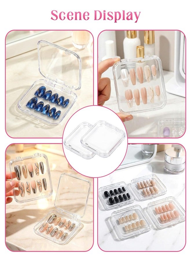Geyynow 18PCS Press on Nail Packaging Case, False Nail Storage Boxs Container Holder with 60Pcs Adhesive Double - Image 3