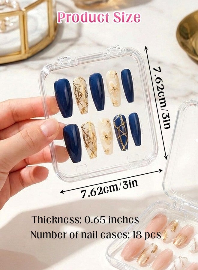 Geyynow 18PCS Press on Nail Packaging Case, False Nail Storage Boxs Container Holder with 60Pcs Adhesive Double - Image 2