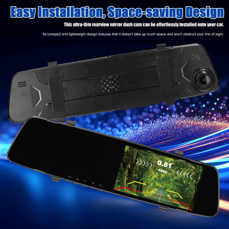 1080P DVR Dash Camera with 4 Parking Sensor Reverse Radars Front & Rear Dual Camera Driving Recorder with 4.3 Inch Screen Support Night-Vision/Motion Detection/Collision Locking/Loop Recording/Reverse Image/Multi-Language - Image 4