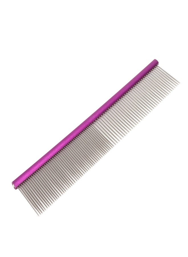 VINGVO Greyhound Comb For Dogs, Metal Dog Comb Dog Combs with Rounded Ends Dog Comb Cat Comb For Removing and Knots Grooming Tool For Long Short Haired Dog (Purple 19cm/7.5in) - Image 4