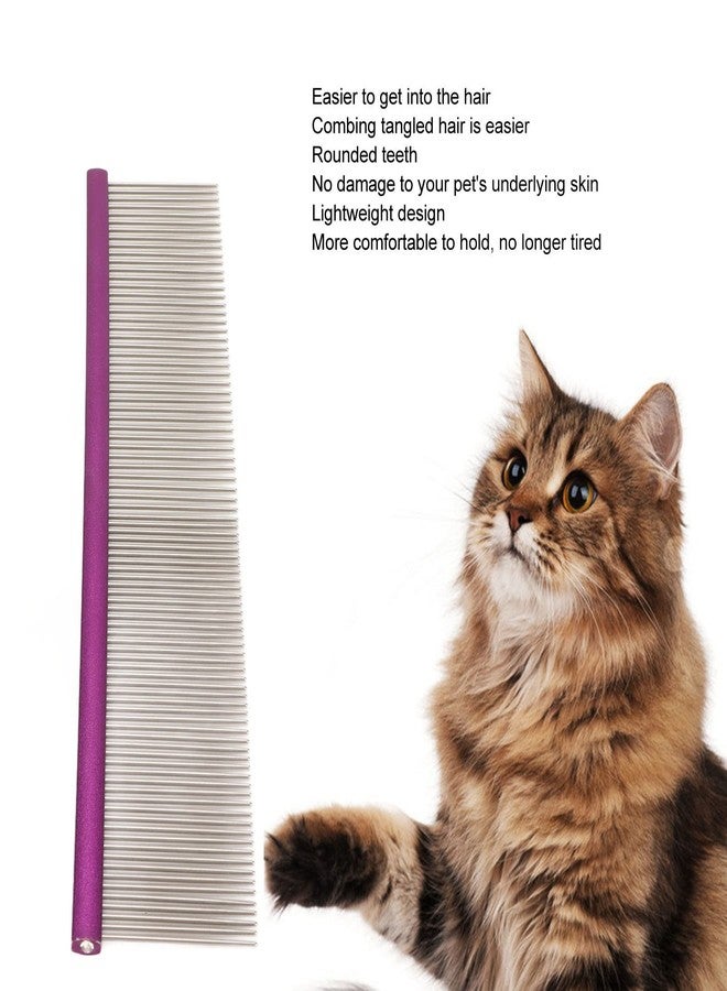 VINGVO Greyhound Comb For Dogs, Metal Dog Comb Dog Combs with Rounded Ends Dog Comb Cat Comb For Removing and Knots Grooming Tool For Long Short Haired Dog (Purple 19cm/7.5in) - Image 3