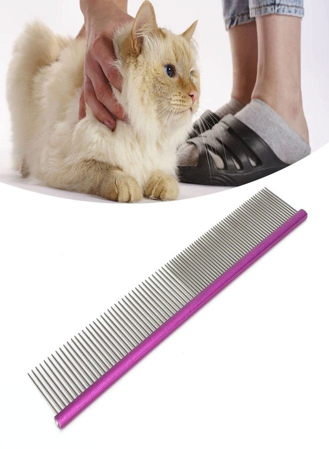 VINGVO Greyhound Comb For Dogs, Metal Dog Comb Dog Combs with Rounded Ends Dog Comb Cat Comb For Removing and Knots Grooming Tool For Long Short Haired Dog (Purple 19cm/7.5in) - Image 5