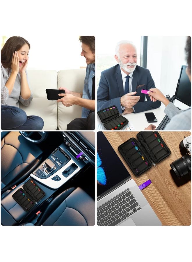 10 Slot USB Flash Drive Organizer Case Portable Durable Polyester Storage For Tech Accessories - Image 5