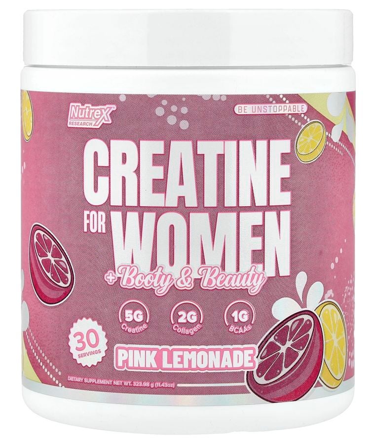 Nutrex Research Creatine for Women + Booty & Beauty Pink Lemonade 11.43 oz (323.98 g)