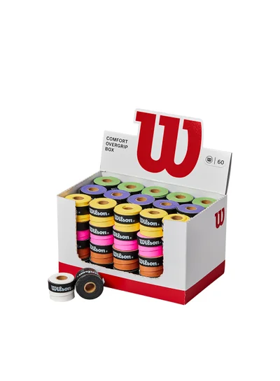 Wilson Tennis Racket Ultra Wrap Overgrip - Box of 60 - Multicolor