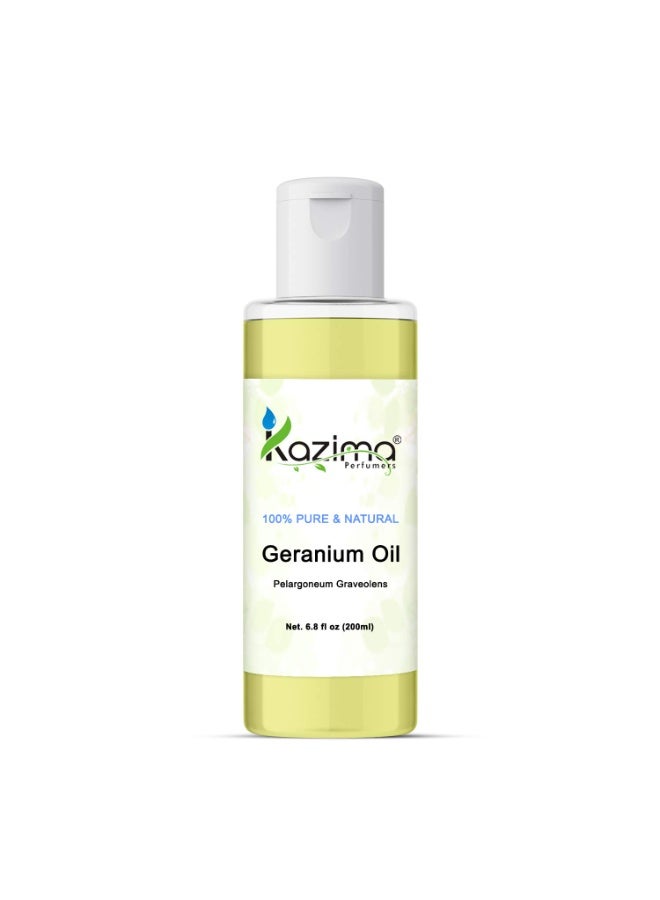 كازيما زيت إبرة الراعي (الجيرانيوم) العطري من كازيما - طبيعي ونقي 100% وغير مخفف، للعناية بالبشرة والشعر (200 مل) - Image 2