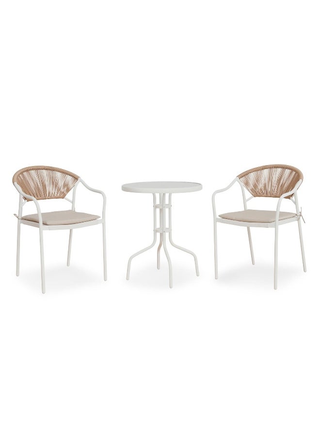 Pan Home Carloz Bistro Set 1+2 - Beige & Light Brown  - Image 3