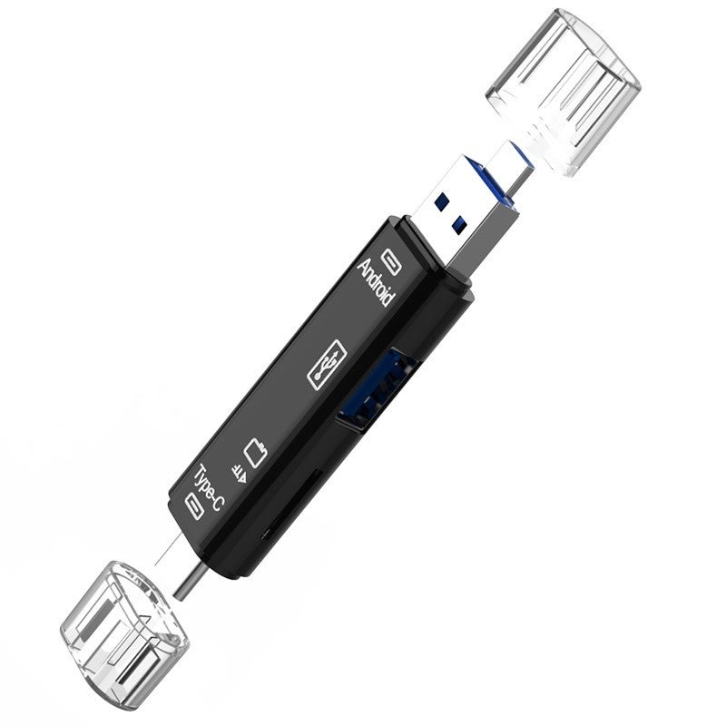 D-188 3 in 1 TF USB2.0 to USB MiCro USB Type-C OTG Card Reader - Image 1