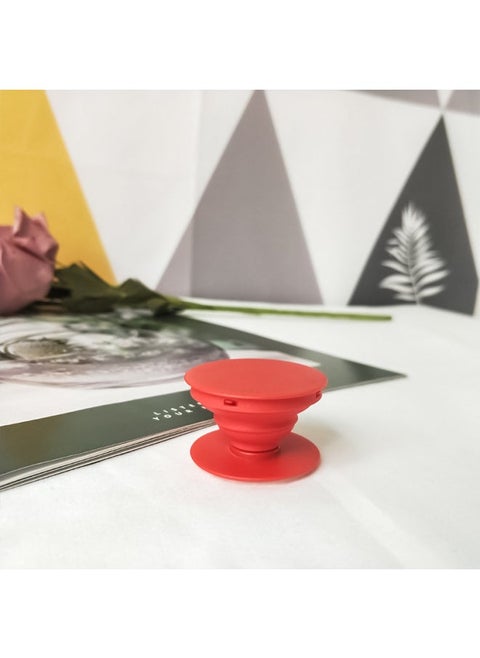 Cartoon Airbag Bracket Special-shaped Acrylic Printing Custom Desktop Lazy Telescopic Painted Epoxy Airbag Bracket-Color:Round Plane-Red (Environmentally Friendly Material)-Style:Bare Bracket-surface Cover With Acrylic Adhesive (double-sided Adhesive)