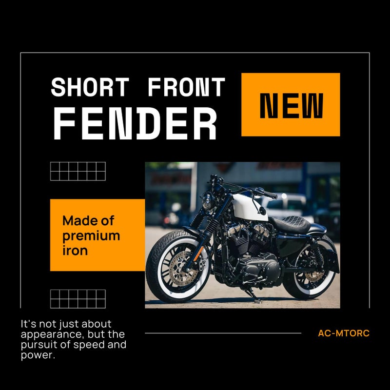 AC-MTORC Short Front Fender Mudguard for Harley Sportster Forty Eight 48 XL1200X 2010-2020 - Image 3