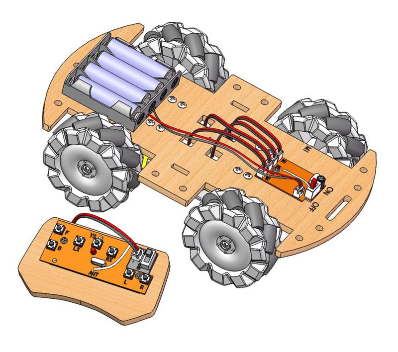 ScienSta STEM Projects for Kids 6 7 8 9 10 11 12 Year Old Build Your Own 4WD Remote Control CarScience Experiment Electronics KitRobotic Car with 68mm Mecanum Wheel DIY rc car kit - Image 3