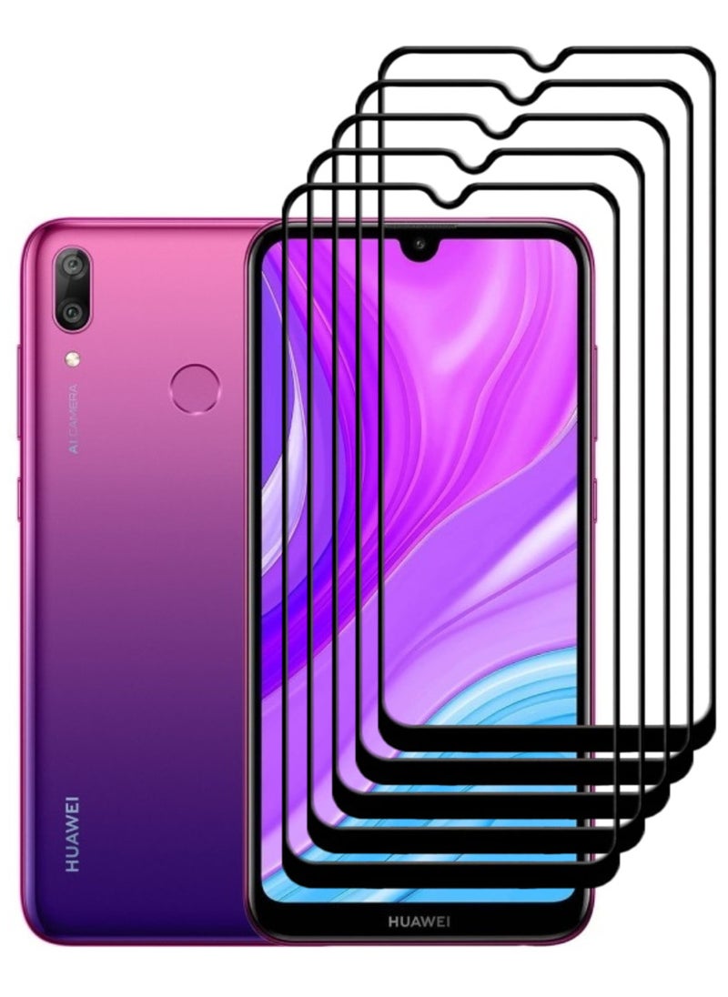 ACLIX 5 Pieces Antistatic ESD Dustproof Premium Quality High Definition Tempered Glass Screen Protector Designed For Huawei Y7 (2019) - Image 1