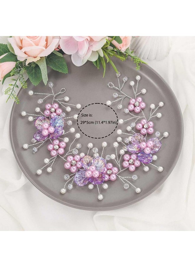 Flower Girls Headpiece Purple Girls Hair Piece Pearl Princess Wedding Hair Accessory Crystal Birthday Headband For Women And Girls - pzsku/Z51B48DB945BC274CC585Z/45/_/1735566744/3e4eef97-2d9a-4c5c-b93b-6d04cf55a20f