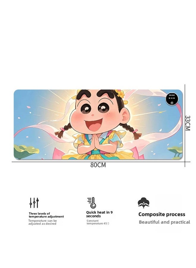 Key Smart Heating Mouse Pad Office Heating Table Pad Student Writing Desk Warm Table Pad Non-Slip Dirty-Resistant Table Pad-Color:60*36cm 【thickened 3-speed Timing Model】-Pattern:DX-148