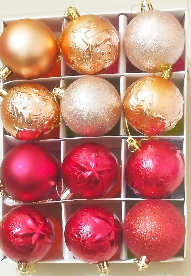 Sai tradelink Christmas Balls Ornaments Set of 12 six 6 Redsix6 Rose Gold - Image 1