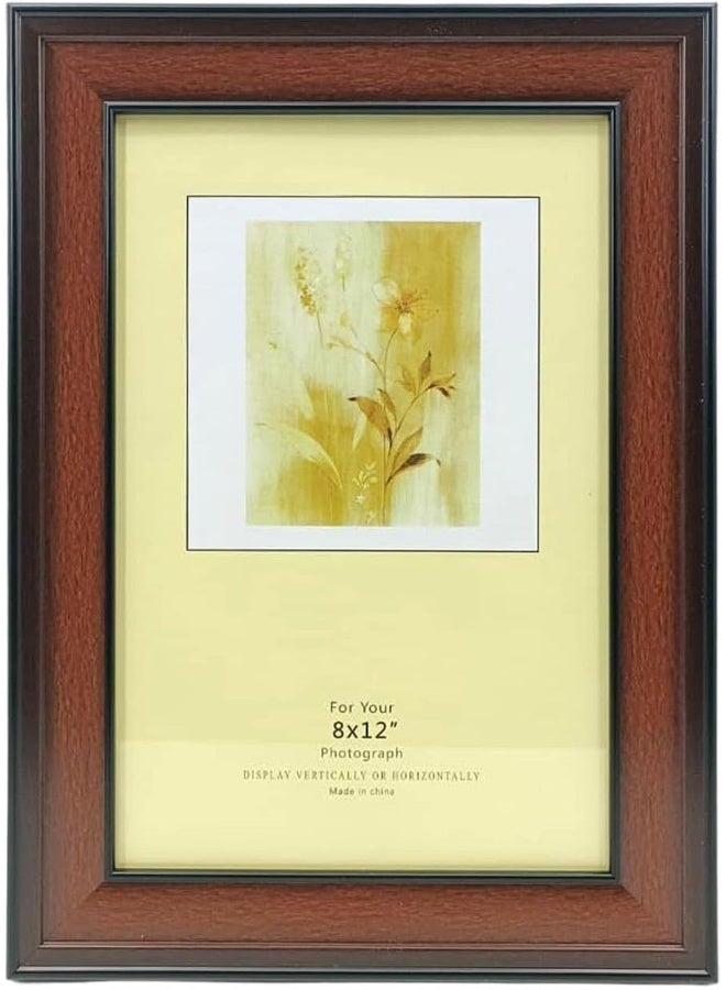 Decorhills DECORHILLS FRAMES & DECOR Rectangular Glass Photo with Wood, Wall Mount Tabletop Display for 8x12 Inches Picture  - Image 1