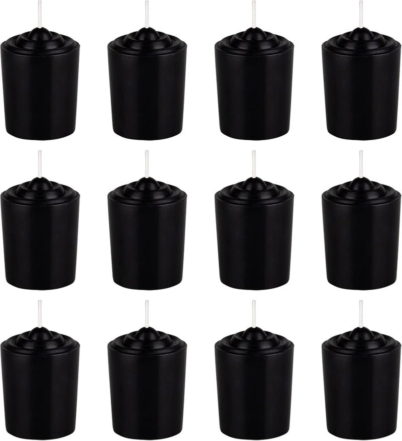 SRG Black Unscented 15 Hours Votive Candles Pack of 12 - Image 1