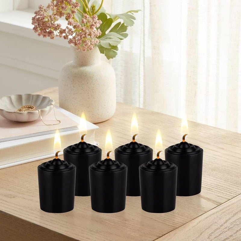SRG Black Unscented 15 Hours Votive Candles Pack of 12 - Image 2