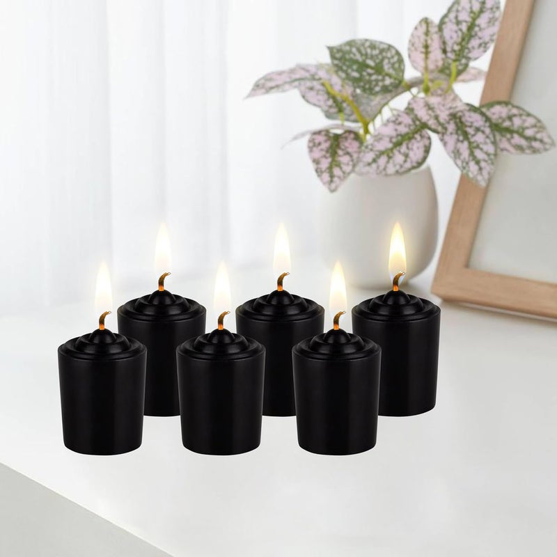 SRG Black Unscented 15 Hours Votive Candles Pack of 12 - Image 3