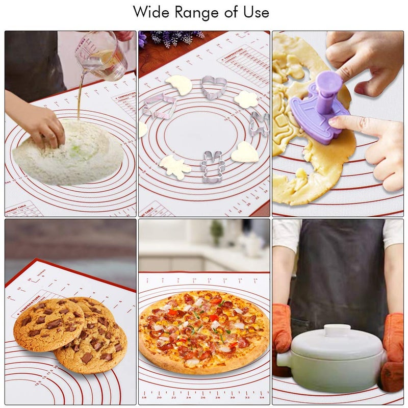 Asenky Food Grade Silicone Pastry Mat NonStick Baking Mat with Measurements for Rolling Dough Pie Bread Cookies - Image 2