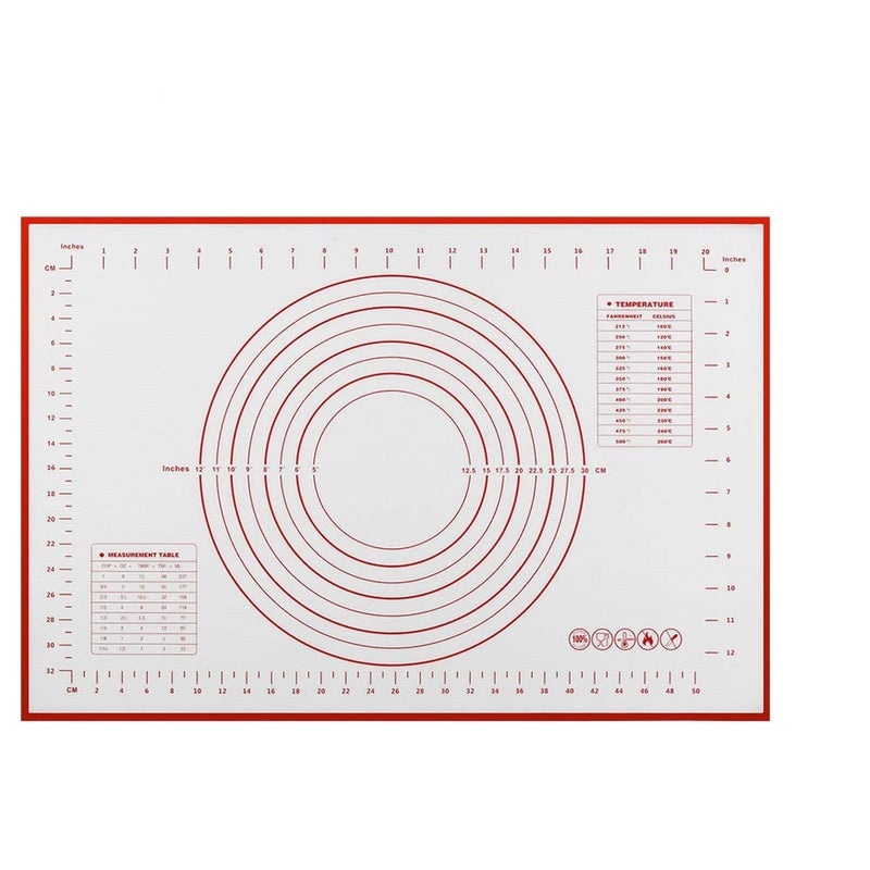 Asenky Food Grade Silicone Pastry Mat NonStick Baking Mat with Measurements for Rolling Dough Pie Bread Cookies - Image 1