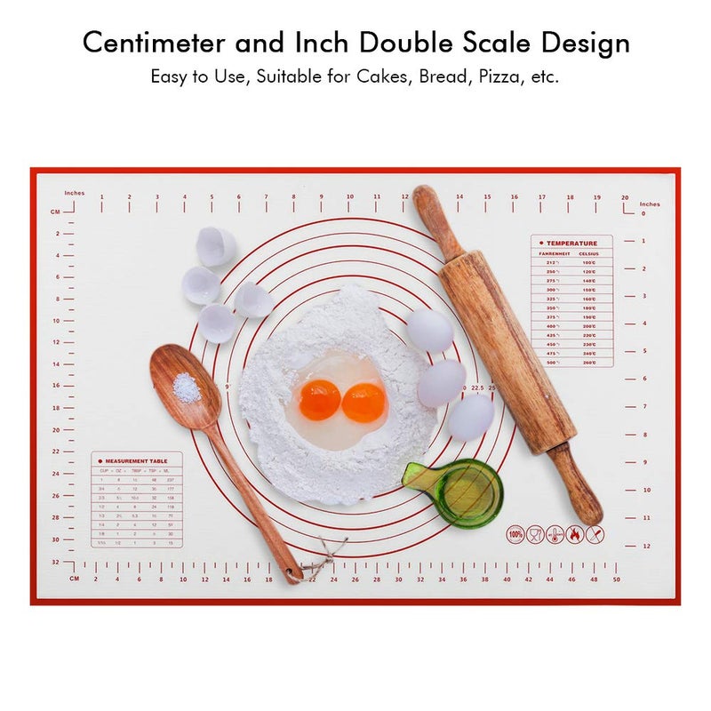 Asenky Food Grade Silicone Pastry Mat NonStick Baking Mat with Measurements for Rolling Dough Pie Bread Cookies - Image 4