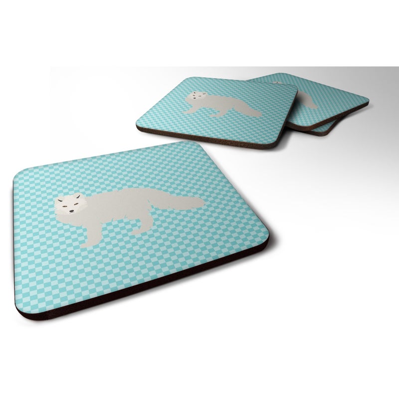 Caroline's Treasures ""Caroline's Treasures White Arctic Fox Blue Check Decorative coasters  3.5  Multicolor"" 