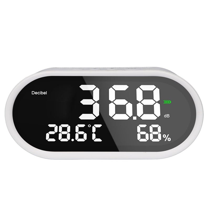 مقياس الديسيبل الرقمي مقياس مستوى الصوت مع مستشعر درجة الحرارة والرطوبة شحن USB - Image 5