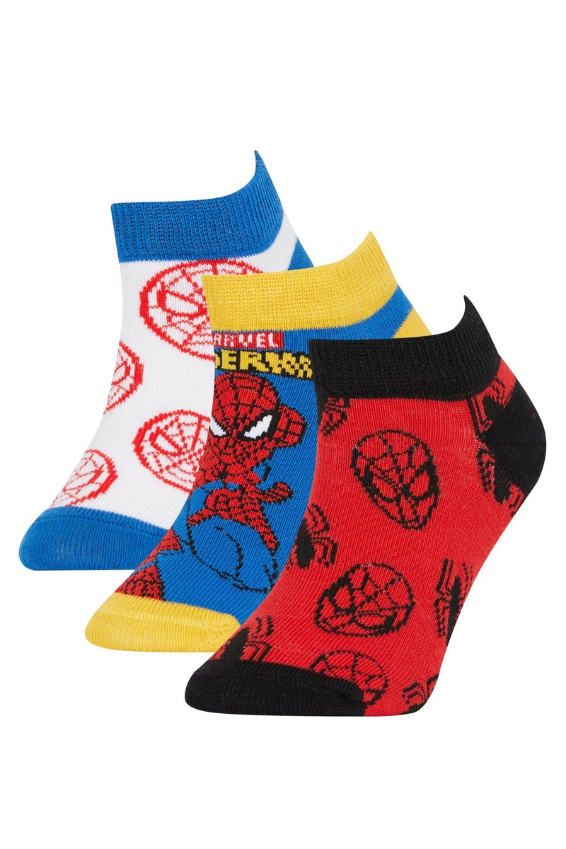 DeFacto Boy Marvel Spiderman Licensed 3 Pack Cotton Booties Socks  - Image 1