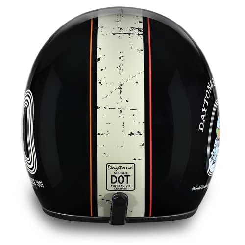 Daytona Helmets 3/4 Shell Open Face Motorcycle Helmet - DOT Approved, Lightweight & Comfortable, Vintage Design for Scooter, Cruiser & Street Bikes - Adjustable Fit, Enhanced Ventilation & Clear Visor - Image 4