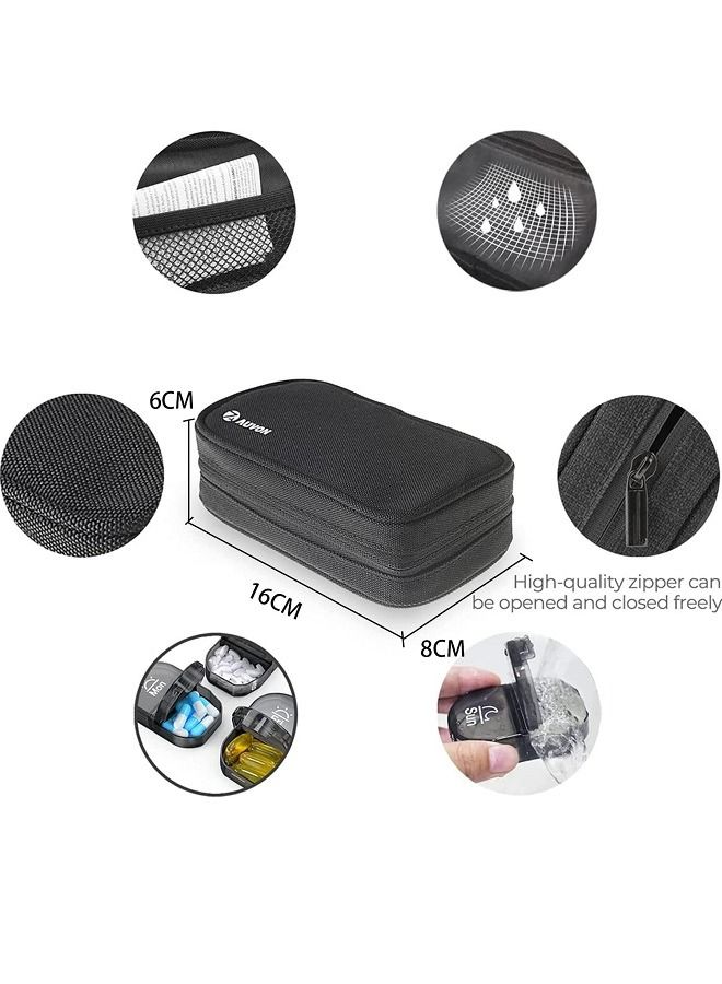 McDou Weekly Pill Organizer Round Medication Organizer 7 Day Vitamin Fish Oil Supplement Pill Box - Image 3