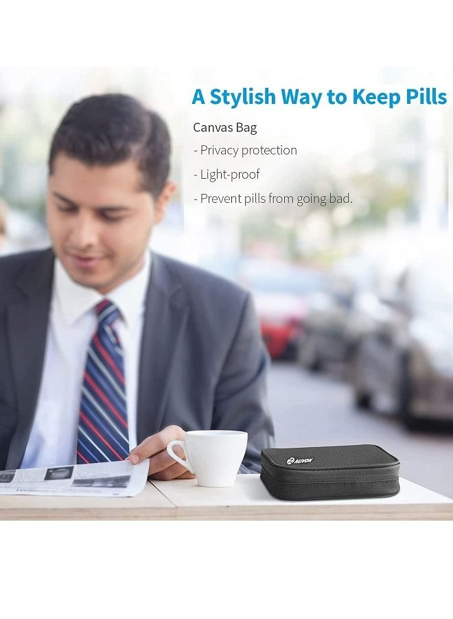 McDou Weekly Pill Organizer Round Medication Organizer 7 Day Vitamin Fish Oil Supplement Pill Box - Image 5