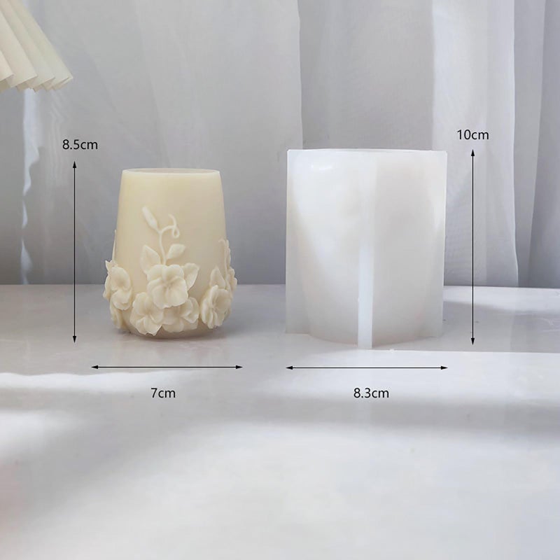 ESEENS Bottle Candle Molds - Cylinder & Flower Pillar - Rose Flower - Resin Casting Silicone Molds for Home Decor & Candle Making - Wave & Spiral Mold - Image 2
