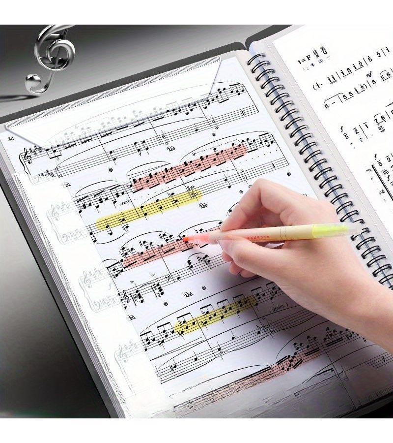 A4 Size Black Double Sided Folder For Sheet Music Holds 20 Pages Suitable For Piano Choir And Marching Band - Image 3