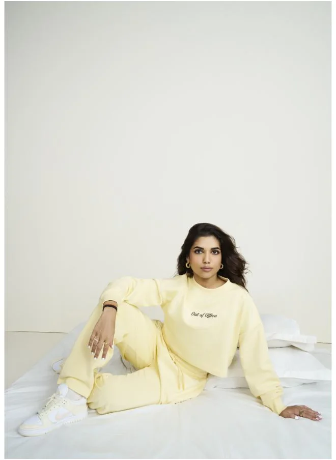نسيسير Out Of Office Yellow Terry Barrel Co-ord Set