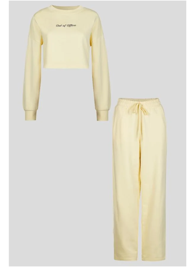 نسيسير Out Of Office Yellow Terry Barrel Co-ord Set