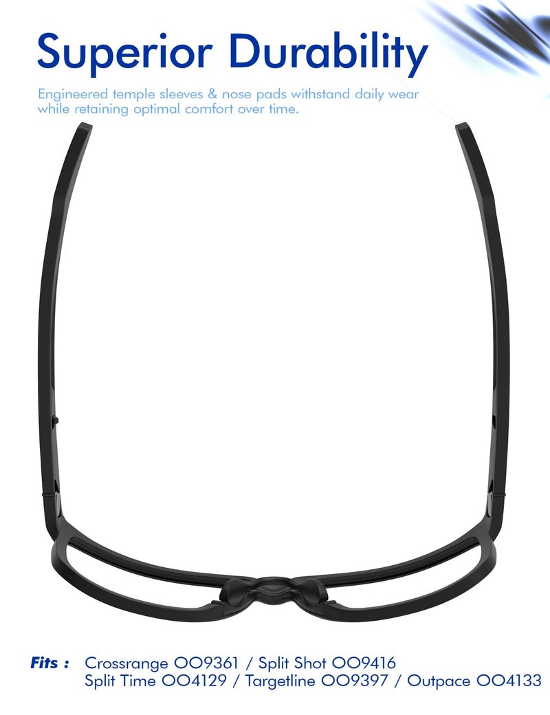SAUCER Replacement Nose Pieces Pads for Oakley Split Shot OO9416 | Split Time OO4129 | Targetline OO4129 | Crossrange Patch R XL OO9361 Sunglasses - Standard Black - Image 5