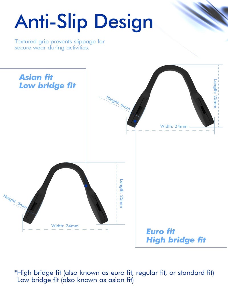 SAUCER Replacement Nose Pieces Pads for Oakley Split Shot OO9416 | Split Time OO4129 | Targetline OO4129 | Crossrange Patch R XL OO9361 Sunglasses - Standard Black - Image 3