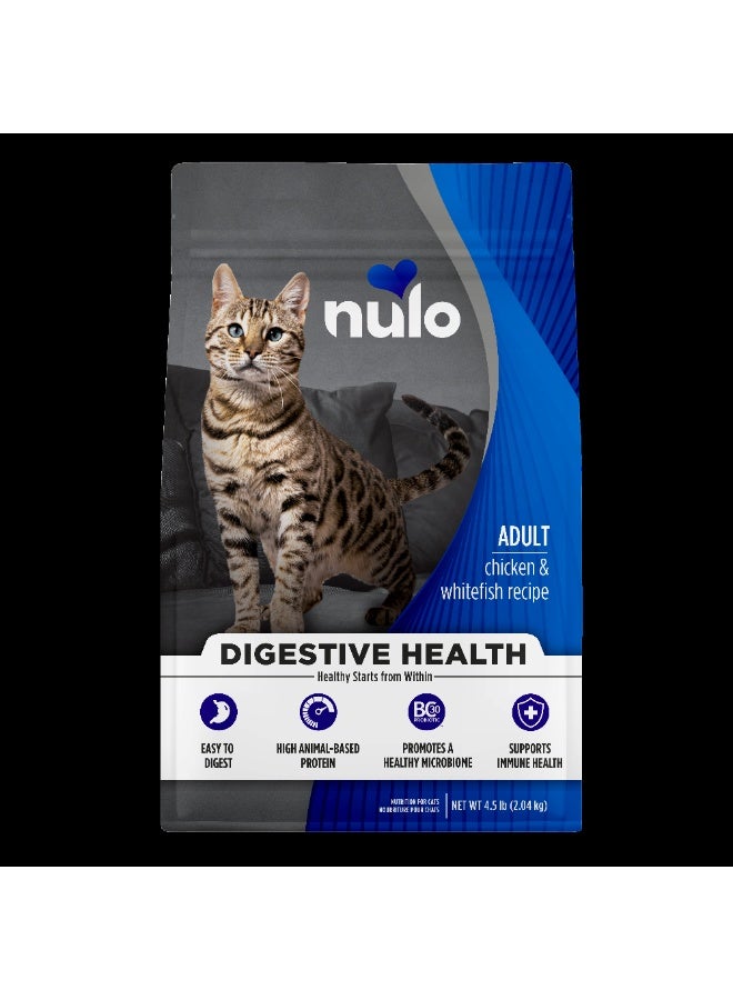 Nulo Digestive Health Adult Cat Chicken & Whitefish Recipe with Patented BC30 Probiotics Dry Cat Food 2kg - Image 1